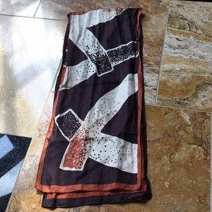 Anne Klein long rectangular 100% silk scarf VGUC